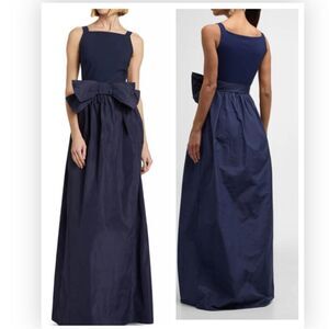 Chiara Boni La Petite Robe Harlee Bow Navy Blue Gown NWT $995